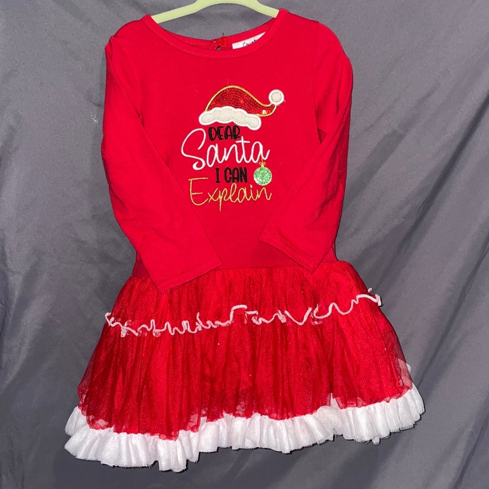 Red Christmas Outfit with Santa Design